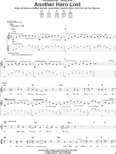 open zoom image for Another Hero Lost - Guitar TAB, New, Main