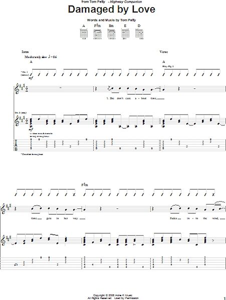 open zoom image for Damaged By Love - Guitar TAB, New, Main