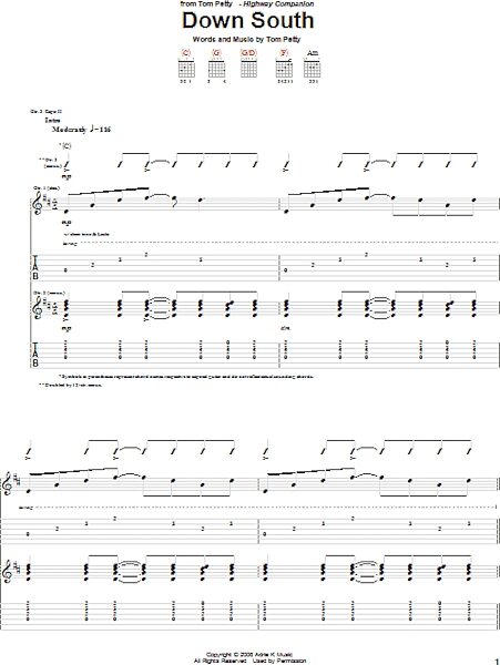 open zoom image for Down South - Guitar TAB, New, Main