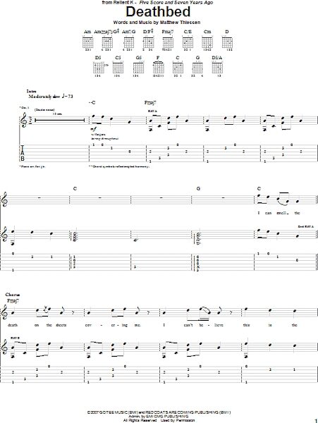 open zoom image for Deathbed - Guitar TAB, New, Main
