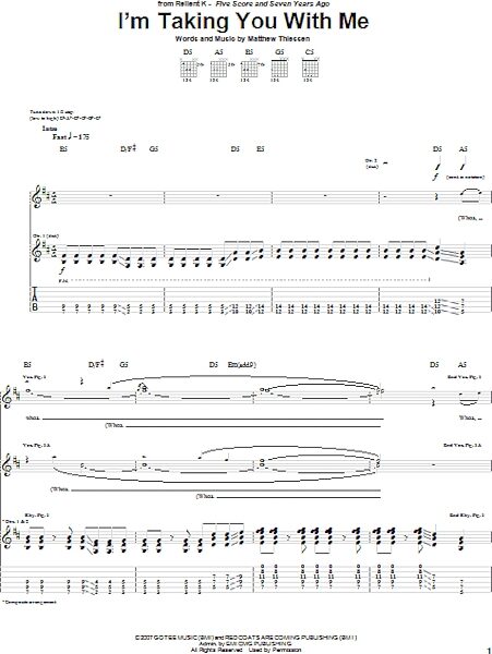 open zoom image for I'm Taking You With Me - Guitar TAB, New, Main