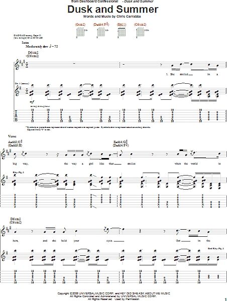 open zoom image for Dusk And Summer - Guitar TAB, New, Main
