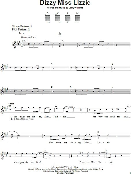 open zoom image for Dizzy Miss Lizzie - Easy Guitar, New, Main