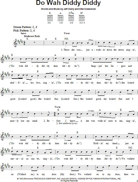 open zoom image for Do Wah Diddy Diddy - Easy Guitar, New, Main