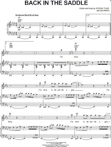 open zoom image for Back In The Saddle - Piano/Vocal/Guitar, New, Main
