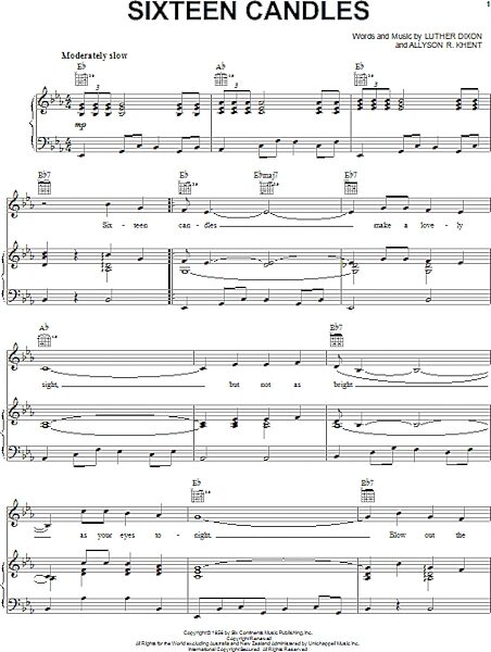 open zoom image for Sixteen Candles - Piano/Vocal/Guitar, New, Main