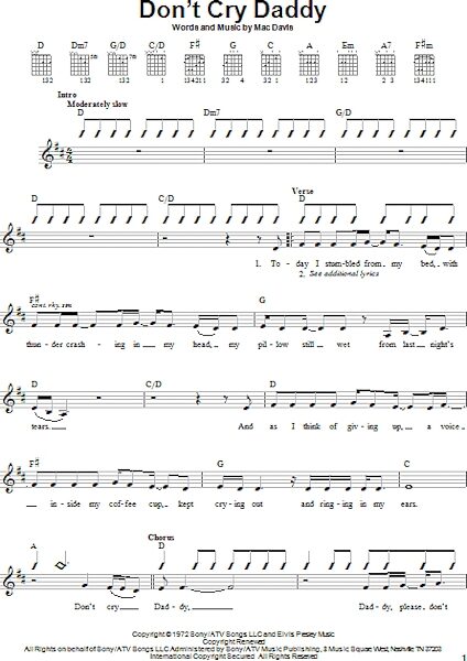 open zoom image for Don't Cry Daddy - Easy Guitar, New, Main