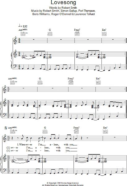 open zoom image for Lovesong - Piano/Vocal/Guitar, New, Main
