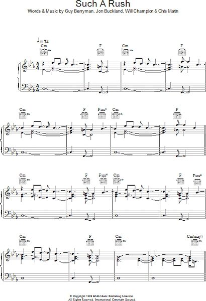 open zoom image for Such A Rush - Piano/Vocal/Guitar, New, Main