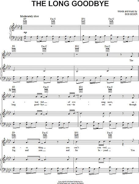 open zoom image for The Long Goodbye - Piano/Vocal/Guitar, New, Main