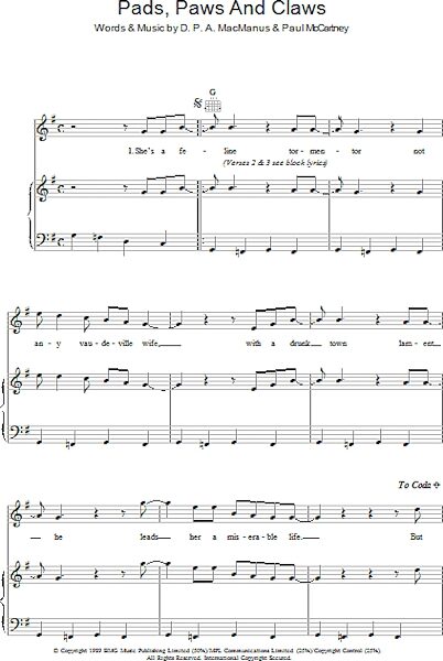 open zoom image for Pads, Paws And Claws - Piano/Vocal/Guitar, New, Main