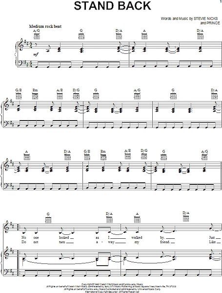 open zoom image for Stand Back - Piano/Vocal/Guitar, New, Main