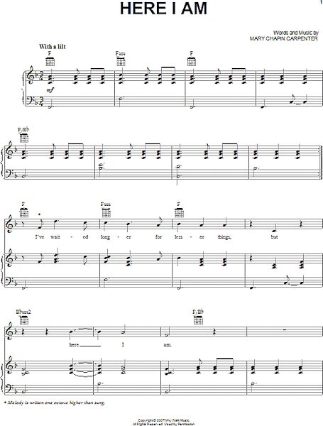 open zoom image for Here I Am - Piano/Vocal/Guitar, New, Main