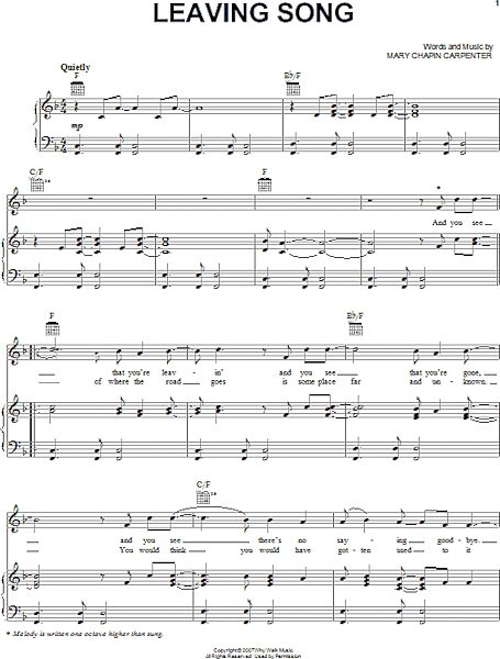 open zoom image for Leaving Song - Piano/Vocal/Guitar, New, Main