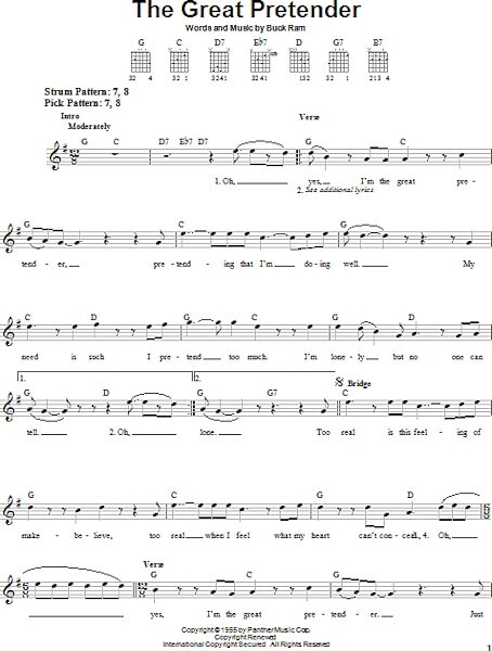 open zoom image for The Great Pretender - Easy Guitar, New, Main