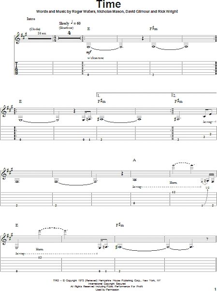 open zoom image for Time - Guitar Tab Play-Along, New, Main