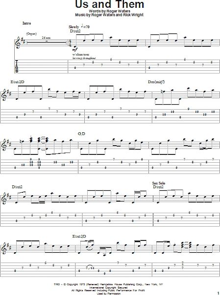 open zoom image for Us And Them - Guitar Tab Play-Along, New, Main