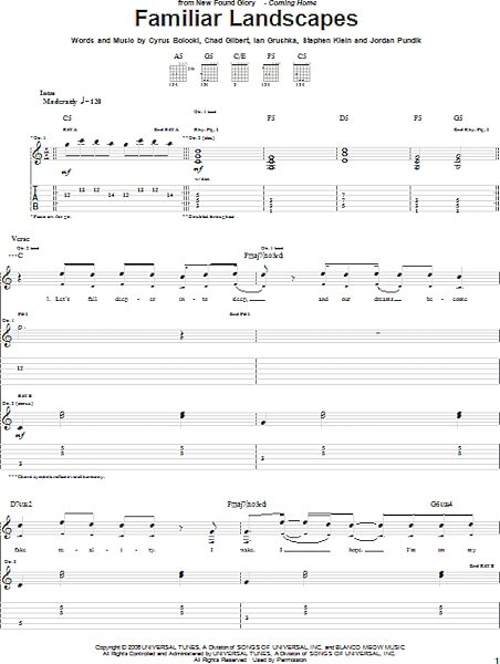 open zoom image for Familiar Landscapes - Guitar TAB, New, Main