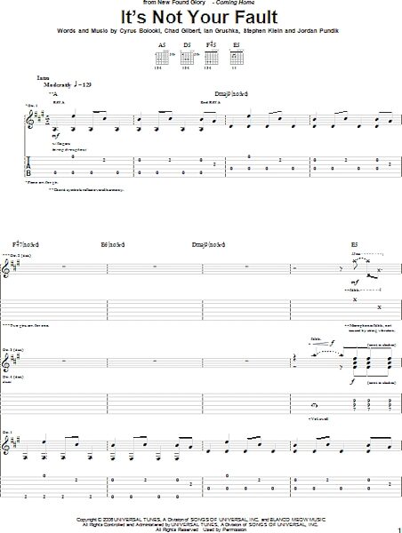open zoom image for It's Not Your Fault - Guitar TAB, New, Main