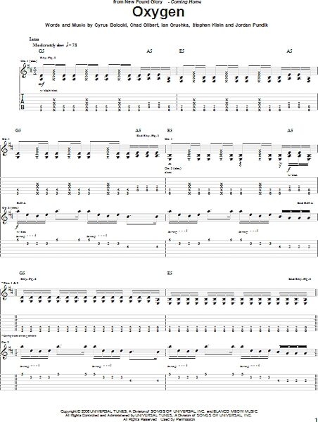 open zoom image for Oxygen - Guitar TAB, New, Main