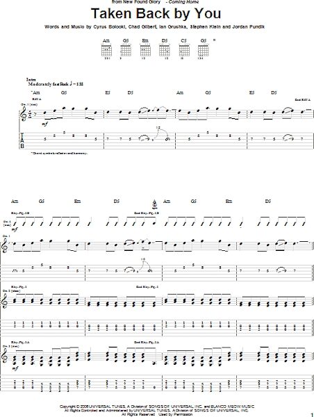 open zoom image for Taken Back By You - Guitar TAB, New, Main