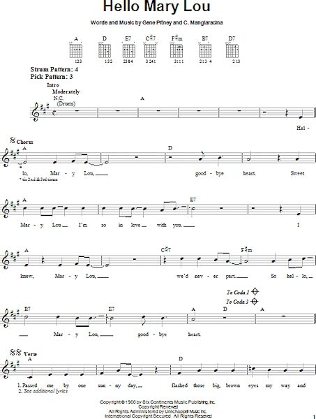 open zoom image for Hello Mary Lou - Easy Guitar, New, Main