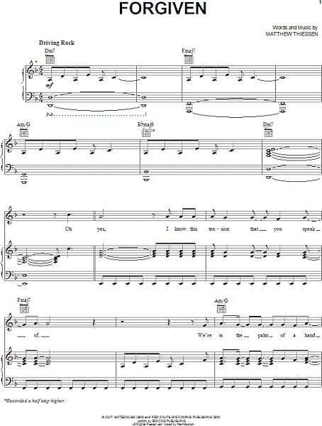 open zoom image for Forgiven - Piano/Vocal/Guitar, New, Main