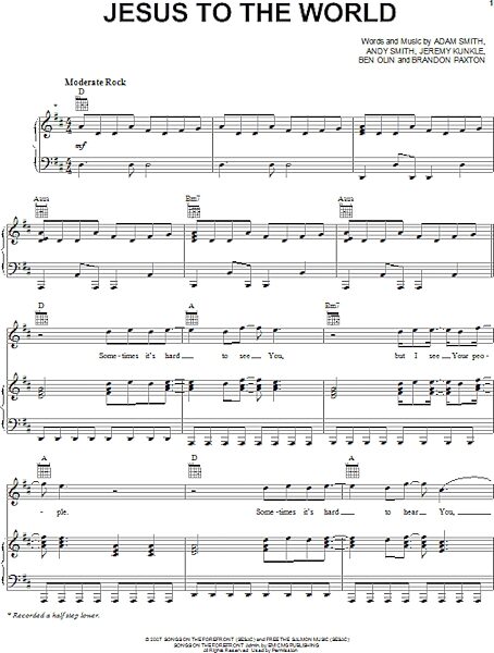 open zoom image for Jesus To The World - Piano/Vocal/Guitar, New, Main