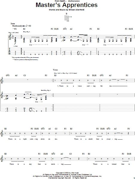 open zoom image for Master's Apprentices - Guitar TAB, New, Main