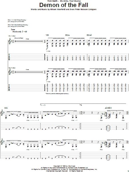 open zoom image for Demon Of The Fall - Guitar TAB, New, Main