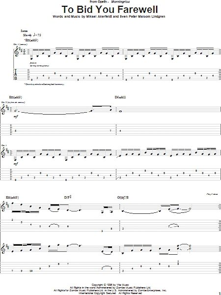 open zoom image for To Bid You Farewell - Guitar TAB, New, Main
