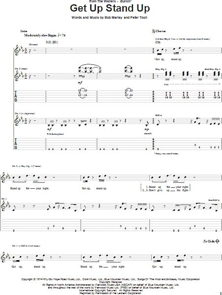 open zoom image for Get Up Stand Up - Guitar TAB, New, Main