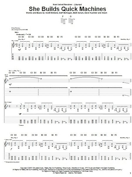 open zoom image for She Builds Quick Machines - Guitar TAB, New, Main