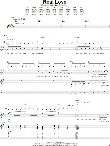 open zoom image for Real Love - Guitar TAB, New, Main