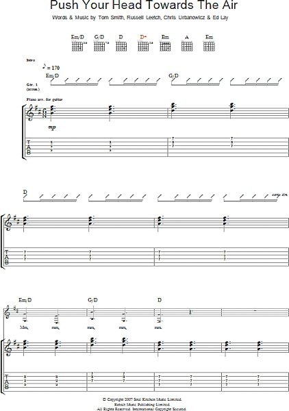 open zoom image for Push Your Head Towards The Air - Guitar TAB, New, Main
