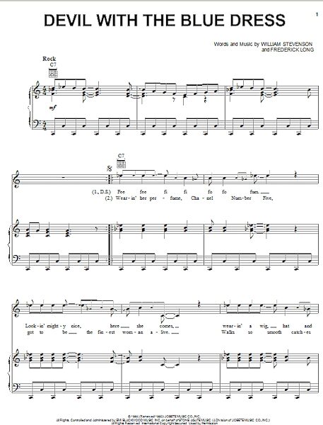 open zoom image for Devil With The Blue Dress - Piano/Vocal/Guitar, New, Main