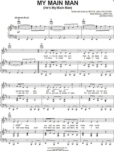 open zoom image for My Main Man (He's My Main Man) - Piano/Vocal/Guitar, New, Main