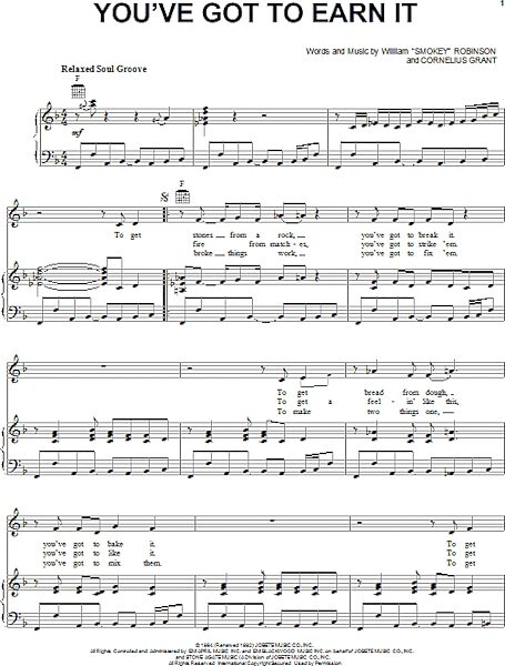 open zoom image for You've Got To Earn It - Piano/Vocal/Guitar, New, Main