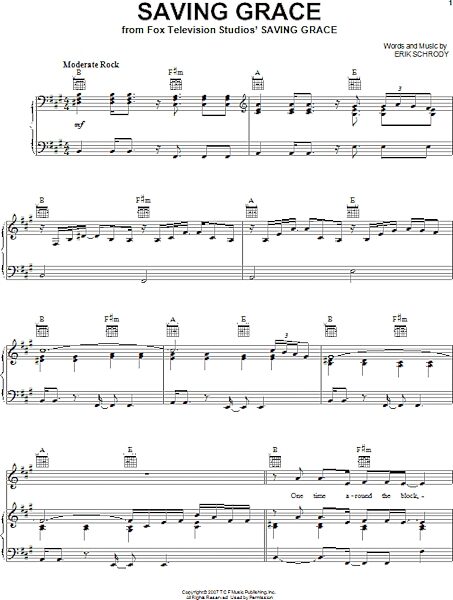 open zoom image for Saving Grace - Piano/Vocal/Guitar, New, Main