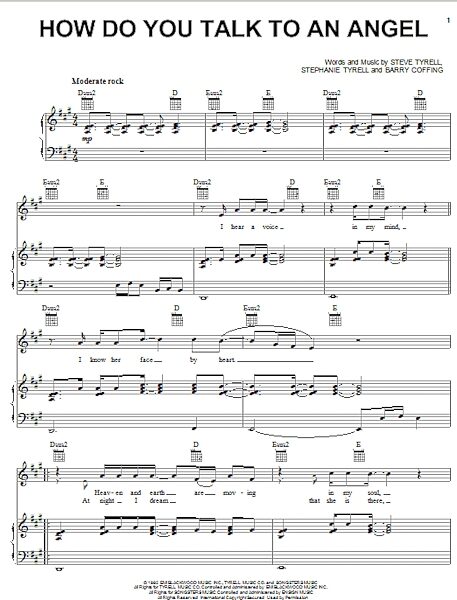 open zoom image for How Do You Talk To An Angel - Piano/Vocal/Guitar, New, Main