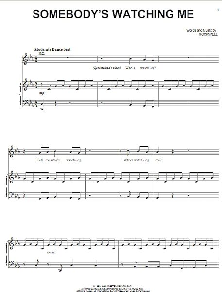 open zoom image for Somebody's Watching Me - Piano/Vocal/Guitar, New, Main