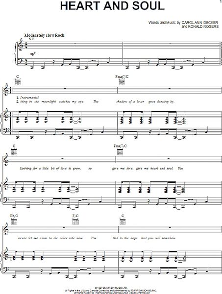 open zoom image for Heart And Soul - Piano/Vocal/Guitar, New, Main