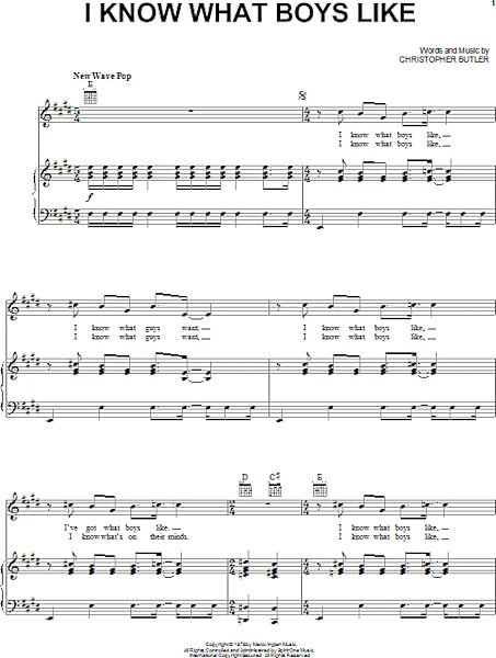open zoom image for I Know What Boys Like - Piano/Vocal/Guitar, New, Main