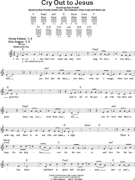 open zoom image for Cry Out To Jesus - Easy Guitar, New, Main