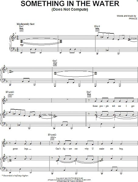 open zoom image for Something In The Water (Does Not Compute) - Piano/Vocal/Guitar, New, Main