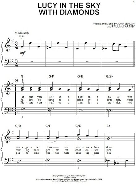 open zoom image for Lucy In The Sky With Diamonds - Big Note Piano, New, Main