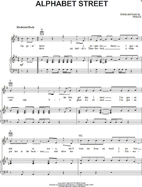 open zoom image for Alphabet Street - Piano/Vocal/Guitar, New, Main