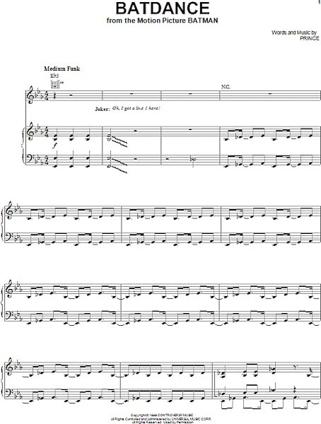 open zoom image for Batdance - Piano/Vocal/Guitar, New, Main