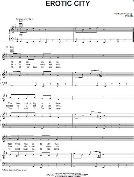 open zoom image for Erotic City - Piano/Vocal/Guitar, New, Main