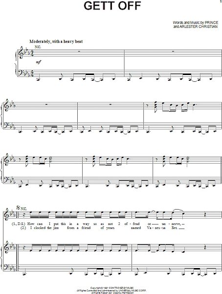 open zoom image for Gett Off - Piano/Vocal/Guitar, New, Main